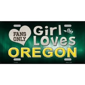 NCAA License Plate Oregon This Girl Loves Her Ducks Metal Auto Sign New